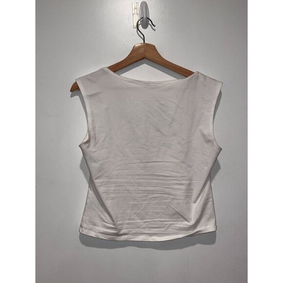 Reformation White Square Neck Stretch Tank Sleeveless Pullover Women Top Size L - Picture 7 of 16